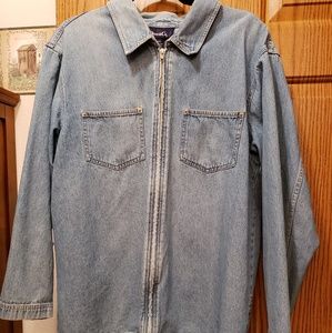 Denim & Co Blue Denim front zip jacket